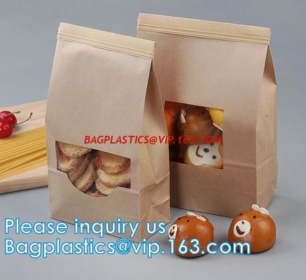 China Tin tie tea pouch bag, coffee bean packaging stand up k kraft paper tea paper bag with window COOKIE choco pouch factory