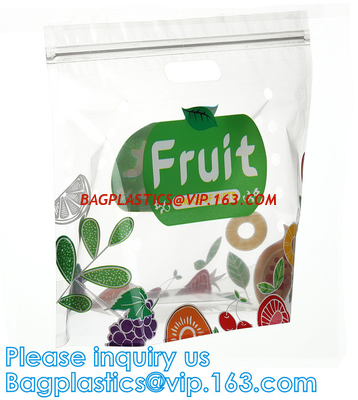 China Frozen Food fresh Biodegradable Bag With Slider Zipper, PP Zip Lock Bag With Slider Perforated Fresh Grape factory