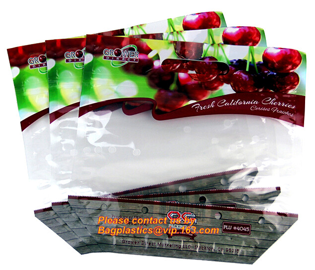 printed zip lock plastic cherry bags fruit bag, Fruit cherry/grape bag