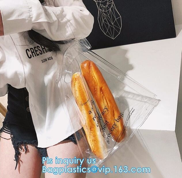 Durable ecofriendly clear bag PVC shopping bag, clear handle plastic
