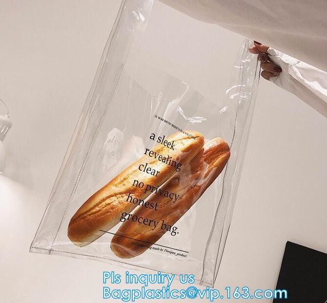 Durable ecofriendly clear bag PVC shopping bag, clear handle plastic