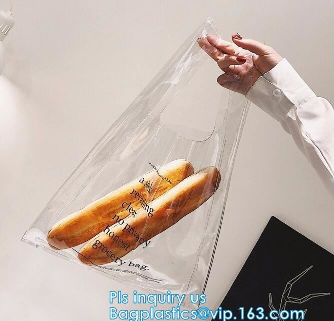 Durable ecofriendly clear bag PVC shopping bag, clear handle plastic