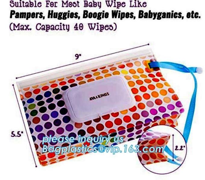 Plastic packaging bag baby EVA Tissue wet wipes bag, reusable and