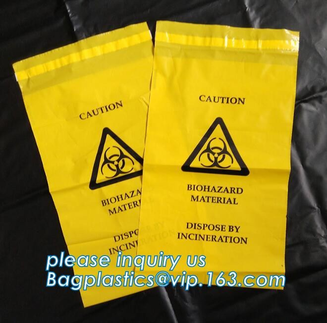 self seal adhesive biohazard waste bags clinical resealable hazardous