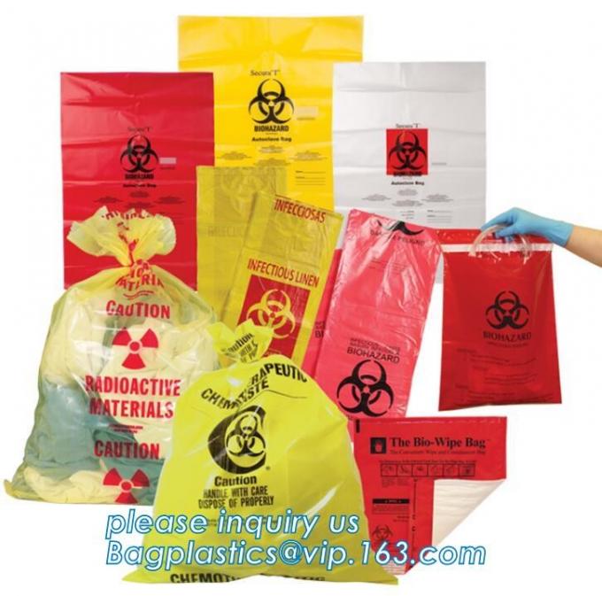 self seal adhesive biohazard waste bags clinical resealable hazardous