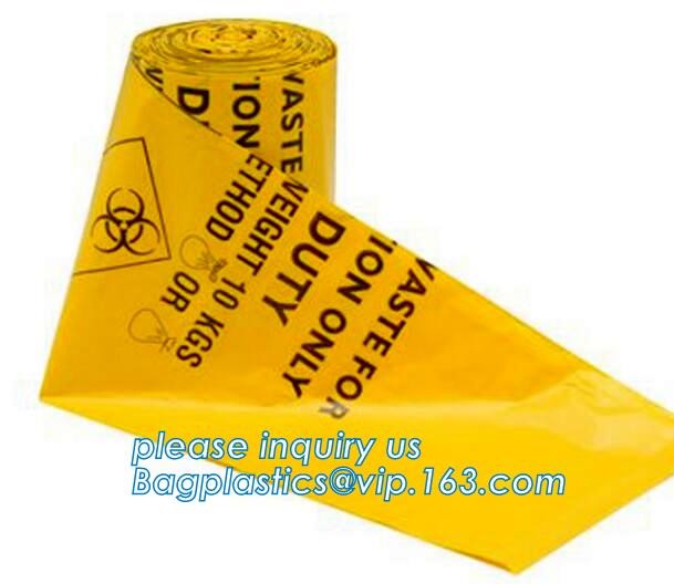 Yellow infectious medical waste disposal plastic bag Biohazard garbage