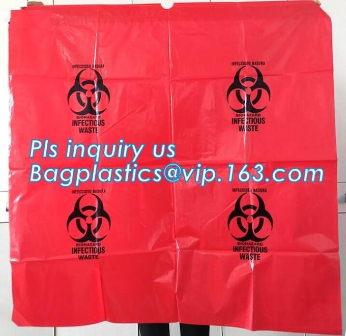 Large Drawstring Biohazardous Waste Bags, Nice printing red incinerate