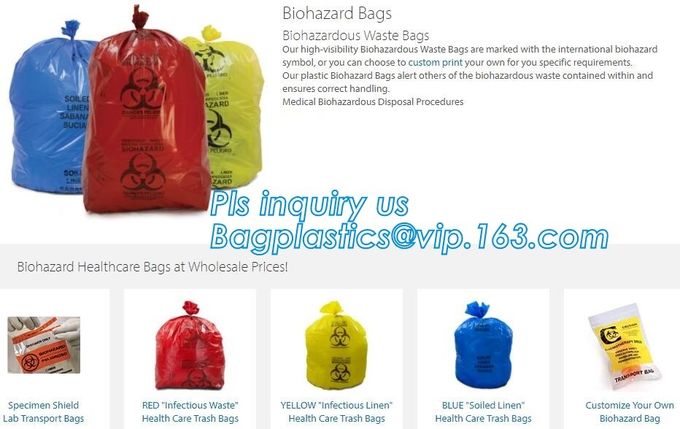 Bio Hazard Tote Bags,Stick-on Red Bio Hazard Waste Bags 6" x 6" 200/Bx,Shop Bio Hazard Shoulder bags online bagease pack