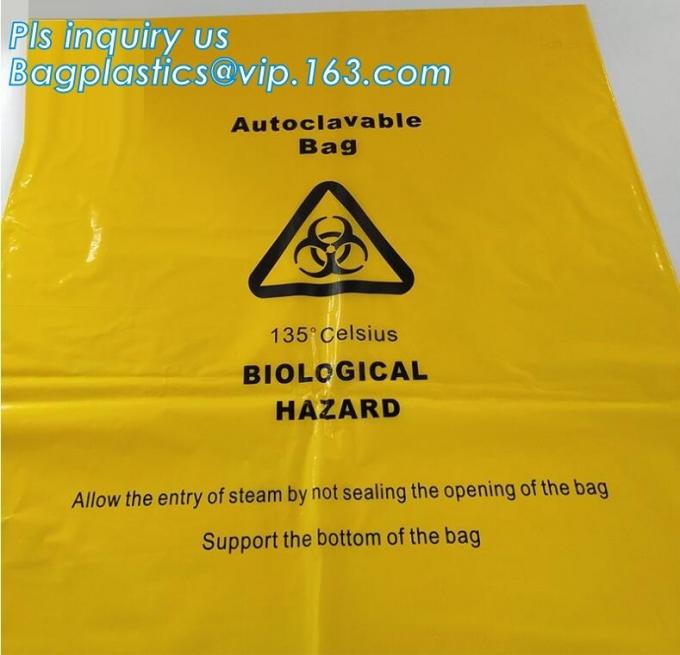 Customized color biohazard medical waste drawstring bag drawtape bag