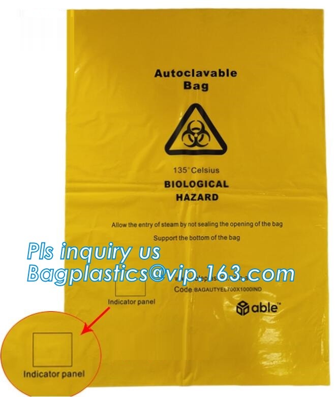 Customized color biohazard medical waste drawstring bag drawtape bag