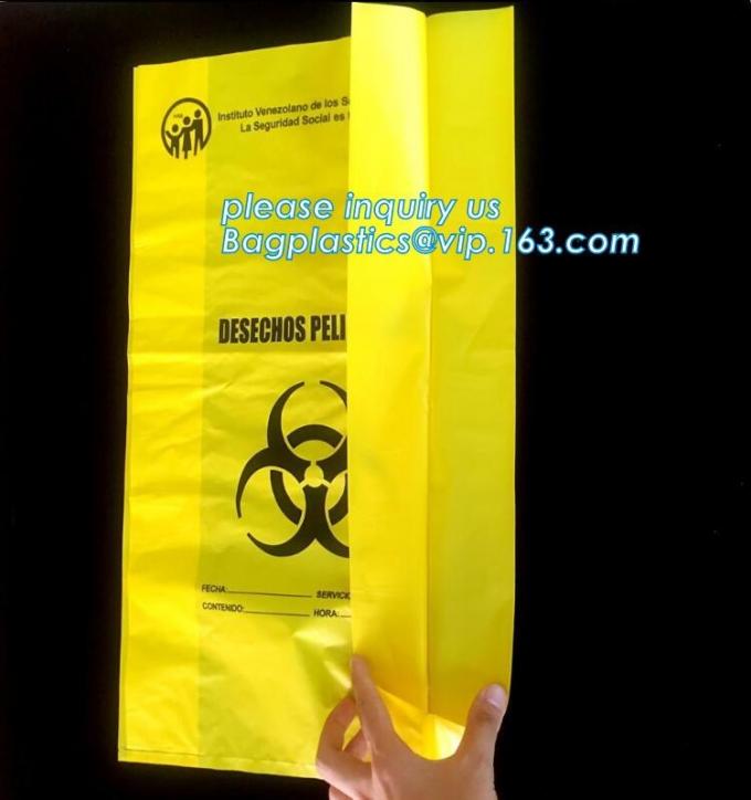 Yellow Bags Danger Biological Hazard,Biological Hazard Clipseal Bag