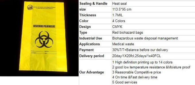 High quality factory supply Yellow color Asbestos Disposal Removal and Burial Bags, Plastic Manufacturer Extra Large Hea