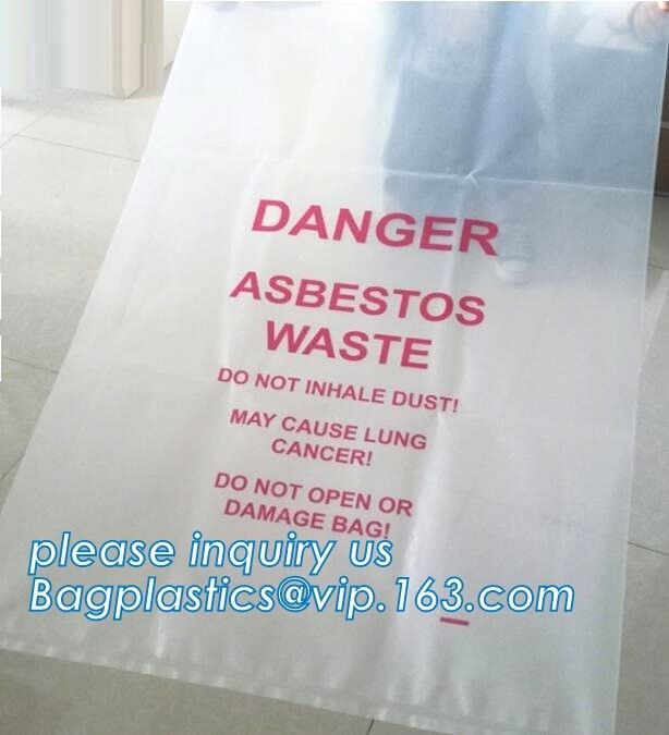 Yellow Asbestos Disposal Removal and Burial Bags, manufacturer supply Customize yellow color plastic Bag for packing asb