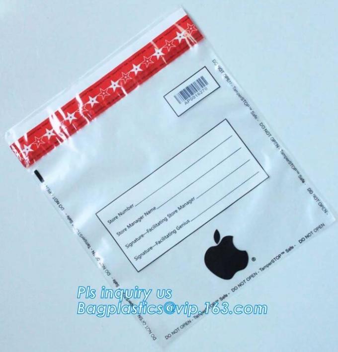 Bank Security Cash Bags/Coin Deposit Bags, Adhesive Seal Tamper Proof