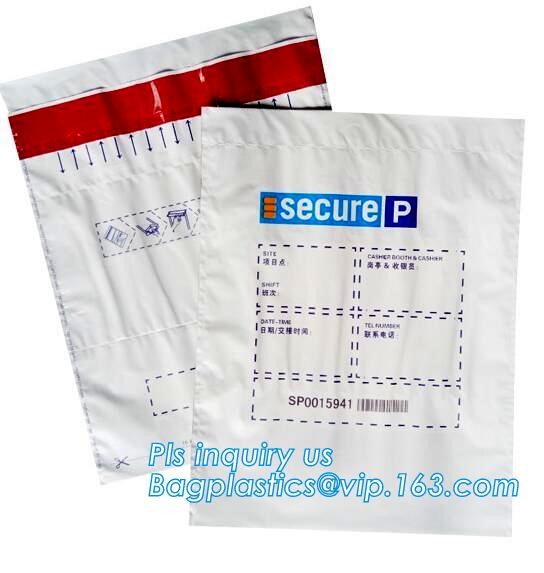 Bank Security Cash Bags/Coin Deposit Bags, Adhesive Seal Tamper Proof
