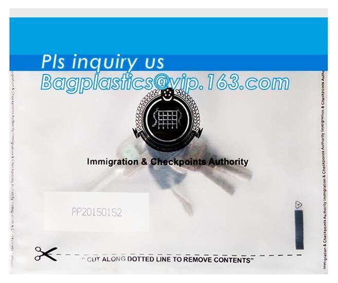 Bank Security Cash Bags/Coin Deposit Bags, Adhesive Seal Tamper Proof