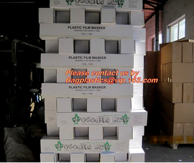 auto polyurethane masking plastic for painting 4*300m, Tape plastic