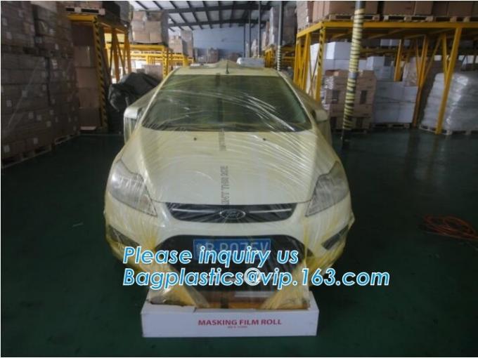 auto polyurethane masking plastic for painting 4*300m, Tape plastic