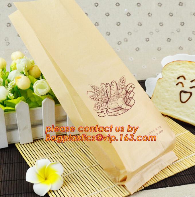 eco printed cheap recycled brown kraft bread packaging paper bags ...