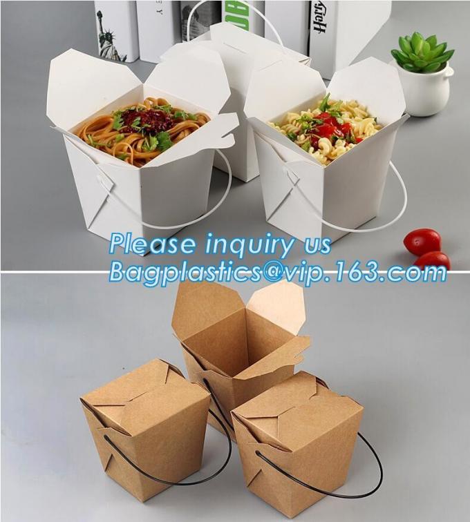 Wholesale disposable takeout food packaging kraft paper lunch box