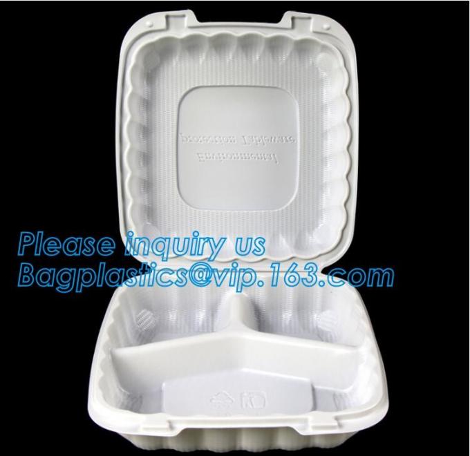 takeaway food container disposable plastic lunch bento box,square PLA