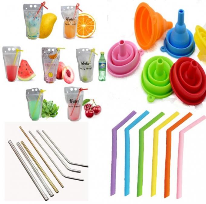 AntiCutting Mouth Flexible Silicone Straw Metal Straw With Silicon Tip