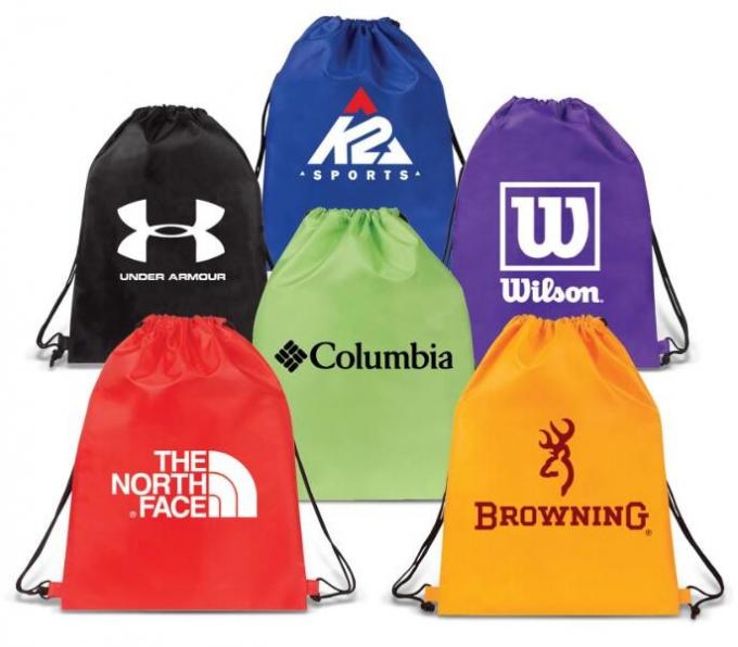 Promotional Sports Gym Sack Polyester Drawstring Bag With Logo Printed