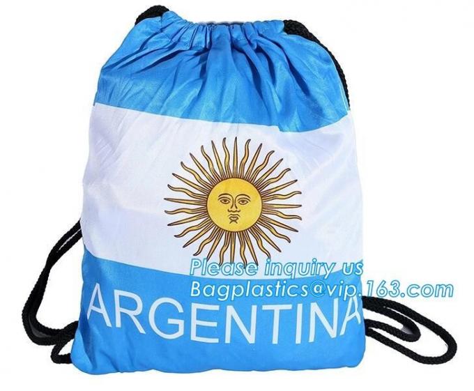 Promotional Sports Gym Sack Polyester Drawstring Bag With Logo Printed