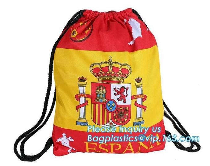 Promotional Sports Gym Sack Polyester Drawstring Bag With Logo Printed