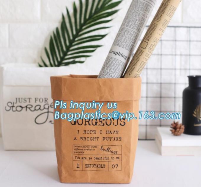 colorful gold TYVEK washable paper garden pots flower pot storage bag