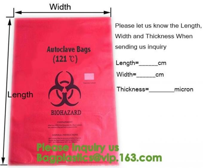 Aerohazard Biological Hazard Bag 240x160mm,Red Medical Waste Disposal