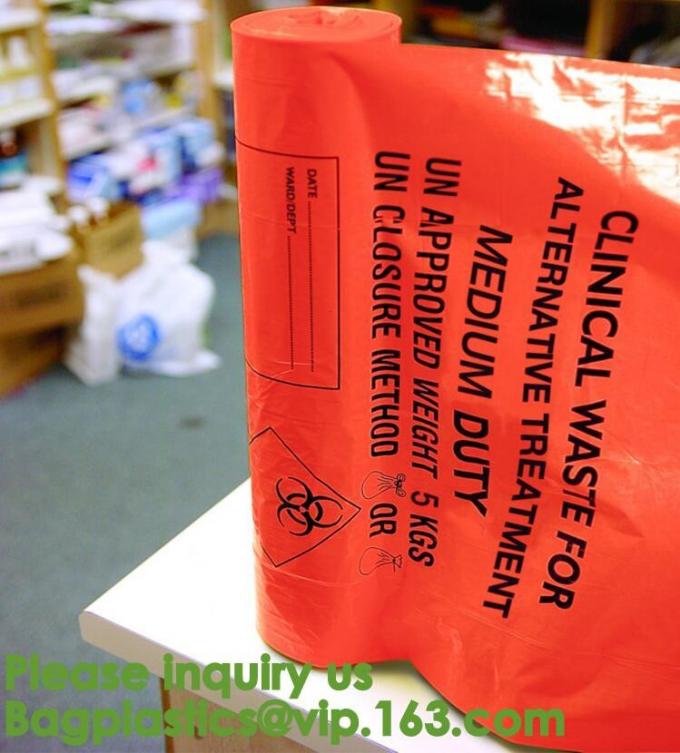 Aerohazard Biological Hazard Bag 240x160mm,Red Medical Waste Disposal