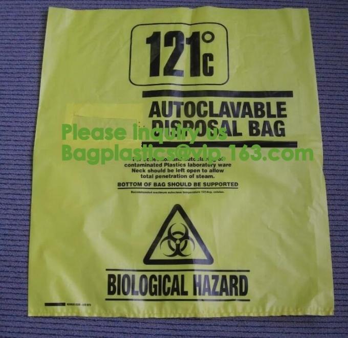 Yellow Bags Danger Biological Hazard,Biological Hazard Clipseal Bag