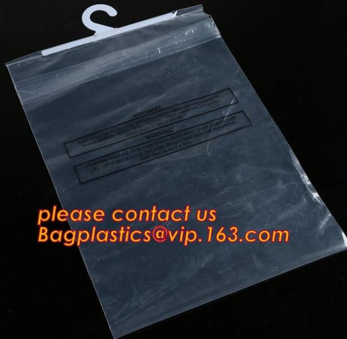 reusable transparent hanger hook plastic bags,degradable d2w hdpe/ldpe