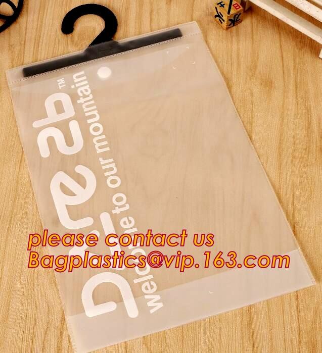 reusable transparent hanger hook plastic bags,degradable d2w hdpe/ldpe