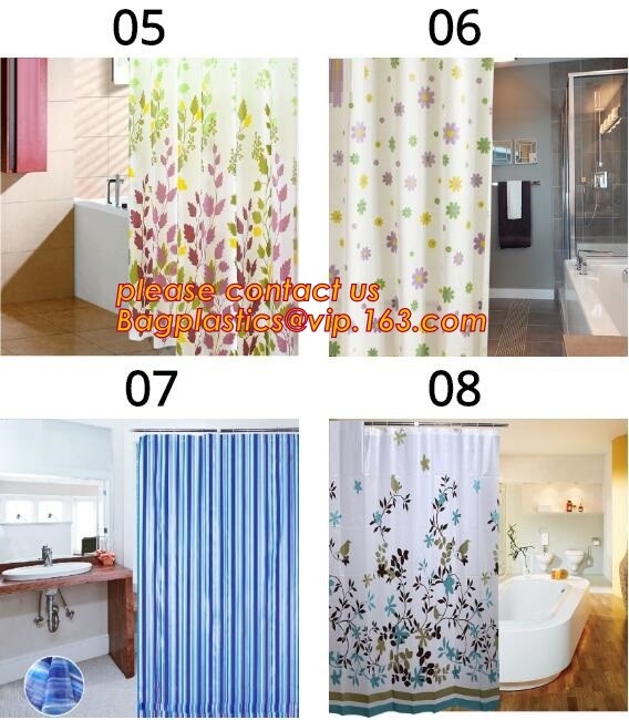 Transparent 3D Shower Curtain With Quality Plastic Bathroom
