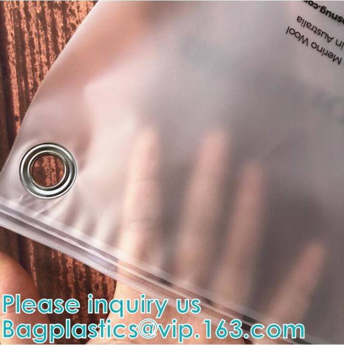Custom Transparent PVC Slider Zip Lock Bags Frosted EVA Zipper