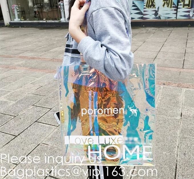 Stadium Approved Environmentally New Clear Tote PVC Shoulder Transparent Shopping Bag,Recycled Clear Pvc Shopping Tote B