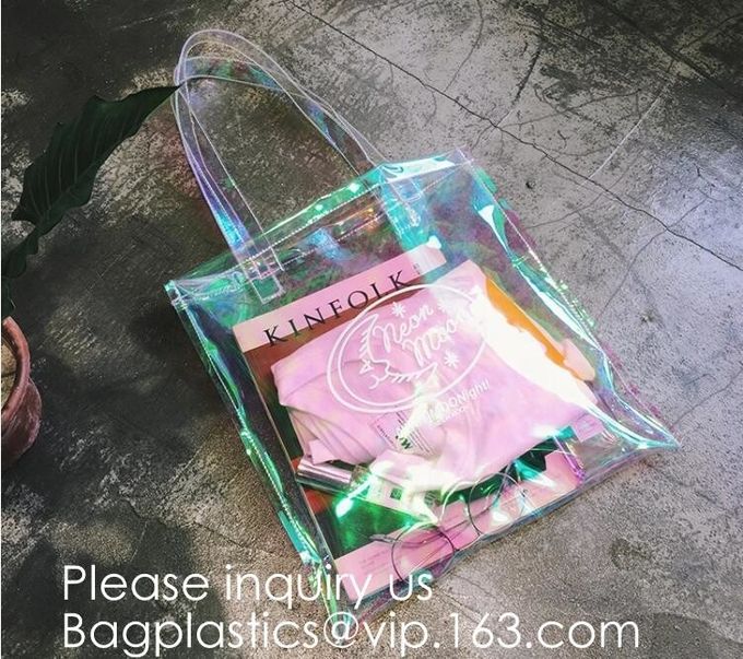 Stadium Approved Environmentally New Clear Tote PVC Shoulder Transparent Shopping Bag,Recycled Clear Pvc Shopping Tote B