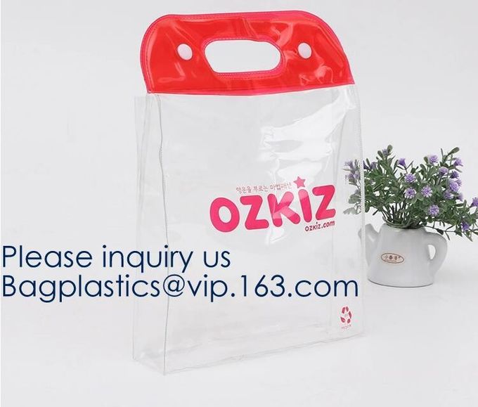 Personalized Custom Logo Reusable Vinyl Tote Folding Portable Transparent Pvc Shopping Bag,Pvc Shopping Tote Bag Grocery