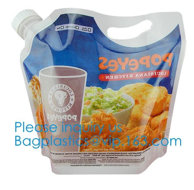 Laminated Stand Up Squeeze Pouches Baby Food Bag,Clear Drink Stand Up Spout Bag With Tap Plastic Ice For Packaging Wine