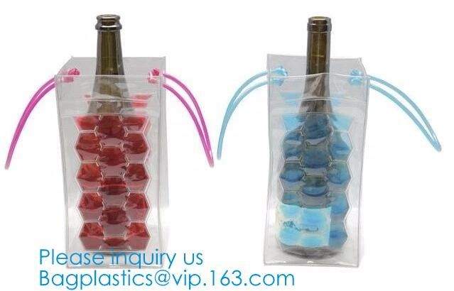 PVC Ice Bag, Wine Beer Gift Bags, Wine Bag, Drink Ice Bags, Portable Wine Bags Gel Ice Pack PVC Wine Cooler Bag With Han