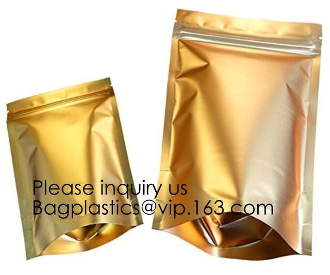 Laminated Material Metalized Film Side Gusset Pouches,Digital Metaled Print Stand Up Metaled Pouch,Resealable Metalized