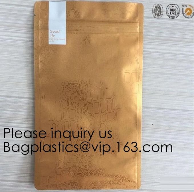 Laminated Material Metalized Film Side Gusset Pouches,Digital Metaled Print Stand Up Metaled Pouch,Resealable Metalized
