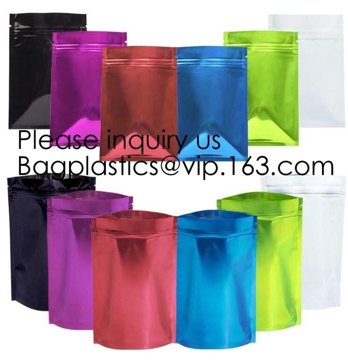 Heat Seal Flat Pocket Mylar Foil Open Top Packaging Bags Coffee Tea Food Storage Aluminum Foil Vacuum Pouch Bag  bagease