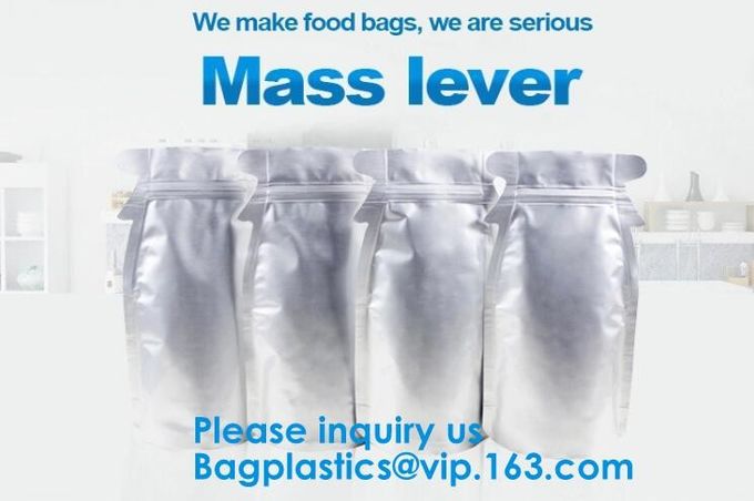 Customized Printing Laminated Material Food Grade Packaging Aluminum Foil Food Packing Bags With Zip Lock bagease, pack