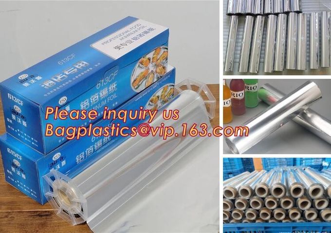 Eco Friendly Household 11micron Hamburger Wrapping Aluminium Foil Roll For Food Packaging Wrapping Foils, Embossed Alumi