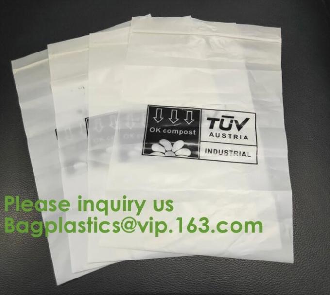 PLA compostable Clear poly custom printed plastic k bags,APPAREL Dress