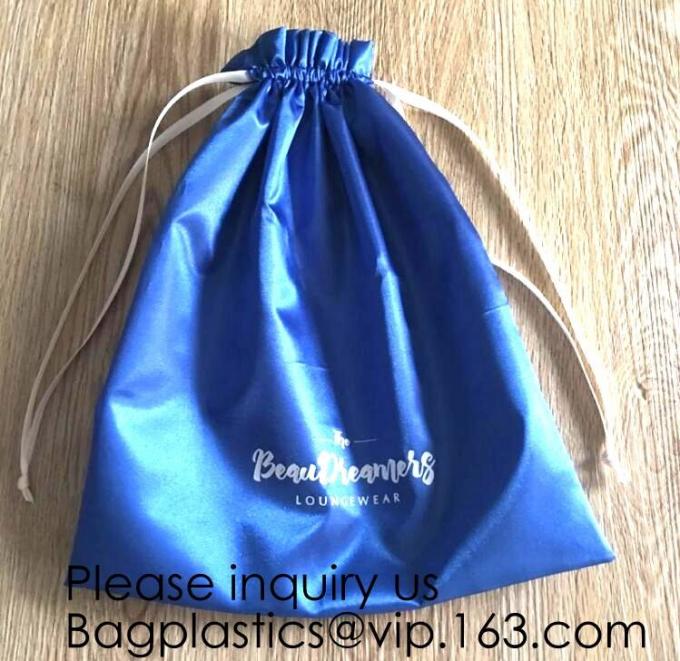 Luxury Satin Handbag Dust Cover Bag,Dark Blue Thick Matt Satin Pouch