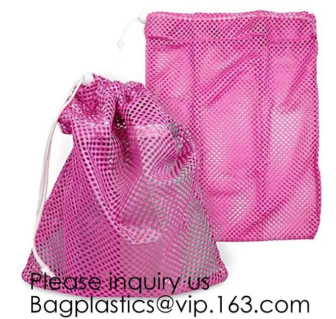 Drawstring Bag with Cord Lock and White Sturdy Mesh Material for